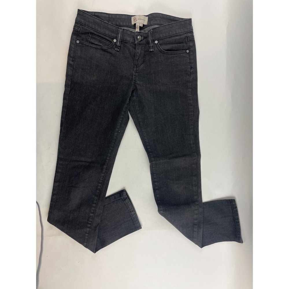 BCBGeneration Jeans Women's Size 26 Black Gray Denim Skinny Dark Wash Low Rise